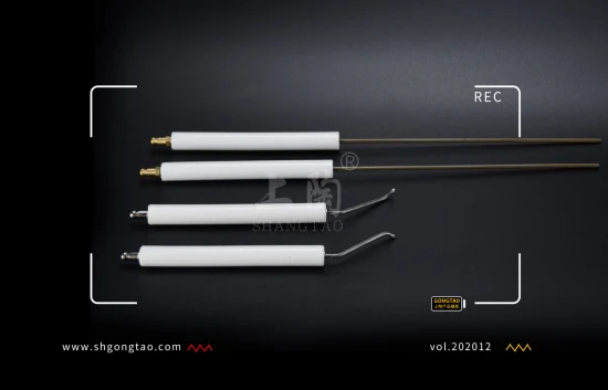 Electrodo de encendido doble de cerámica de alúmina esmaltada
